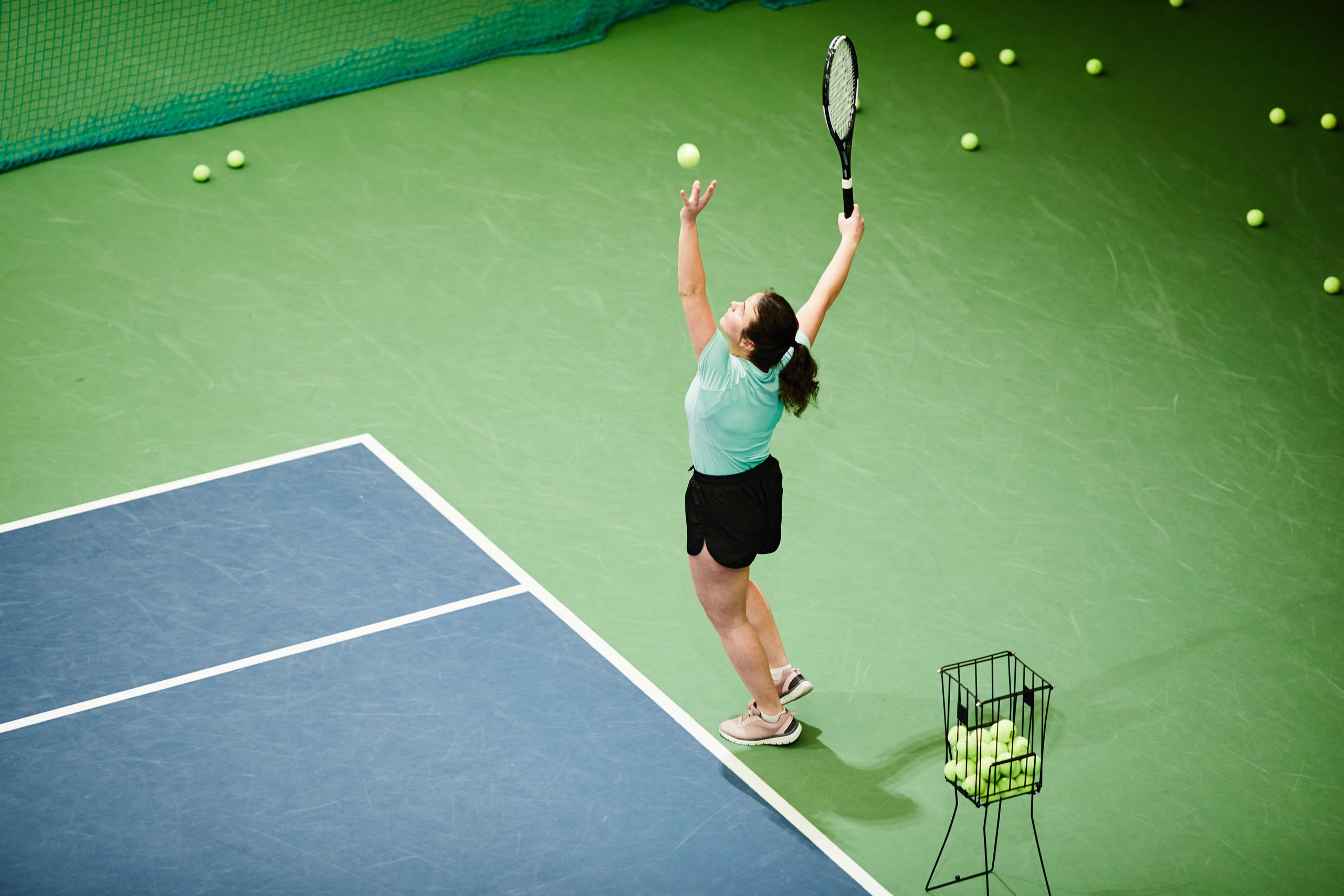 Girl playing tennis
